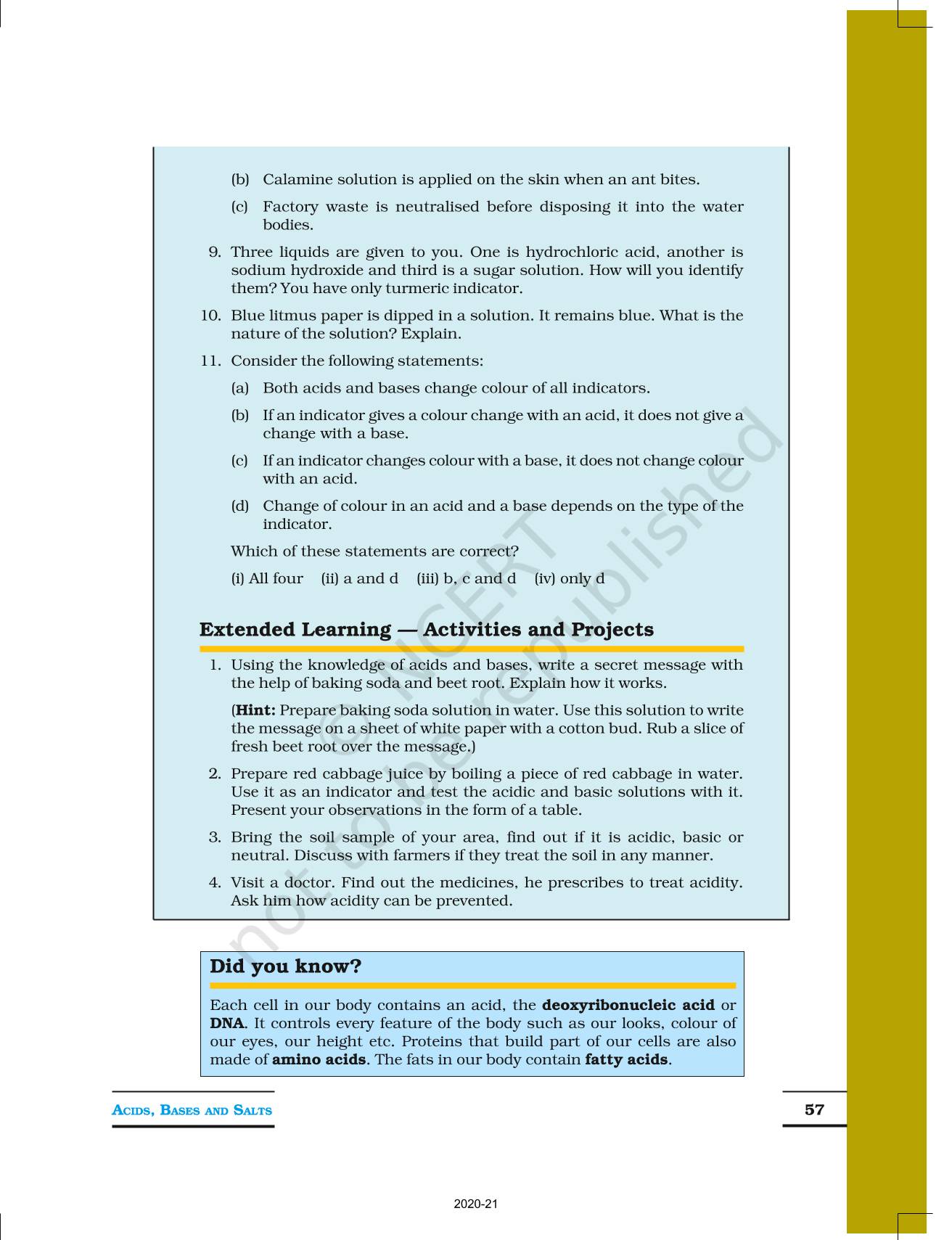 Acids Bases And Salts - NCERT Book Of Class 7 Science